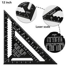7英寸铝合金三角尺加厚90度角尺木工绘图多功能三角工具精确角度测量 - 黑色 - 查看 2
