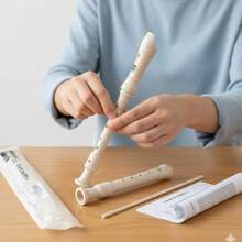 Flauta de color beige para estudiantes, fabricada con material ABS ecológico, adecuada como instrumento de aprendizaje para principiantes. - Beis - Ver 4