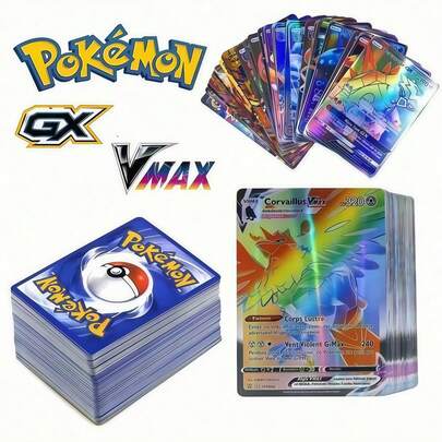300 carte Pokémon inglesi complete (serie V, Vmax, carte rare GX), con artigianato, alta salute e alto potere di combattimento, sono regali essenziali per la serie anime Pokémon, i giochi anime, gli accessori, i rifornimenti per feste di compleanno e vacanze
