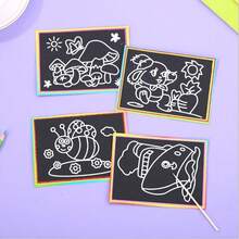 10pcs Wooden Scratch Art Set, Reveal Hidden Colorful Patterns, Suitable For Coloring And Doodling, Provides Endless Creative Drawing Fun, Ideal Gift For Holidays - Multicolor - View 9