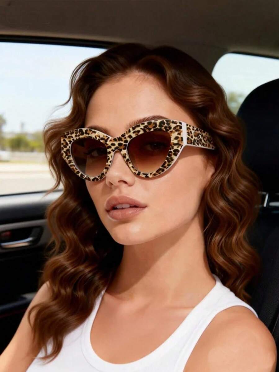 1 Pair Unisex Classic Cat Eye Glasses, Suitable For Street Style, Travel, And Daily Wear - White Tofu Pudding - View 1