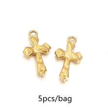 5pcs/Pack Stainless Steel Cross Pendant, Fashionable Personalized Necklace Bracelet Earring Jewelry Making Cross Pendant, Anti-Allergy Jewelry DIY Pendant Accessories - Pendant - View 31
