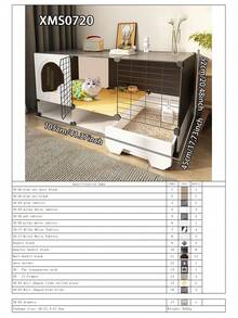 Easy Installation Kitten Cage With Litter Box, Small Cat Villa, Indoor Pet Playpen With Drawer, Space-Saving - Multicolor - View 15