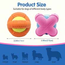 Elastic Rubber Tennis Ball Pet Toy With Food Dispenser Design, Interactive Toy, Dog Training Toy, Suitable For All Dog Breeds - Multicolor - View 3
