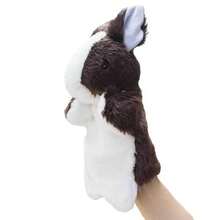 Marioneta de mano de conejito de Animal de peluche para niños, lindo conejo de peluche, marioneta de dedo suave, dibujos animados, bricolaje NR19 - café - Ver 16