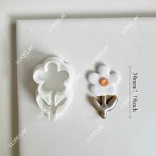 郁金香花软陶耳环聚合物粘土切割器DIY陶瓷耳环首饰吊坠工具 - 花 - 查看 8