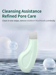 1件装面部毛孔清洁工具 - 温和面部毛孔清洁器，非电动护肤铲，表面带纹理，浅绿色手柄，适合所有季节 - 彩色 - 查看 4