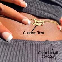 Customized Name Stainless Steel Waist Chain, Sexy Belly Chain, Personality Body Chain Jewelry,Ideal Gifts For Him,Mom,Family,Friends,For Anniversaries - A - View 8