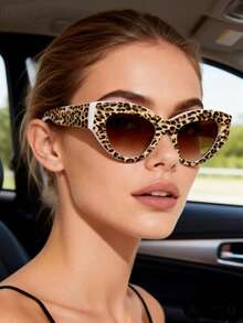 1 Pair Unisex Classic Cat Eye Glasses, Suitable For Street Style, Travel, And Daily Wear - White Tofu Pudding - View 2