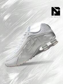 Nike Shox R4 White Bright Crimson Metallic Silver – Men's Lifestyle Sneakers – Shoes For Man -Vintage-Spring & Summer-Inspired Running Shoes, Shock-Absorbing Comfort, Gym To Streetwear Casual Wear-Mother's Day Gifts-Father's Day Gift– HQ1988 101 - Trắng/Trắng/Đỏ thẫm/Bạc ánh kim - Xem 1