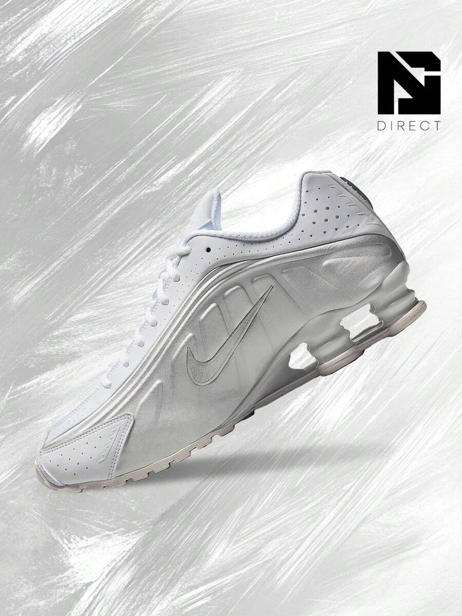 Nike Shox R4 White Bright Crimson Metallic Silver – Men's Lifestyle Sneakers – Shoes For Man -Vintage-Spring & Summer-Inspired Running Shoes, Shock-Absorbing Comfort, Gym To Streetwear Casual Wear-Mother's Day Gifts-Father's Day Gift– HQ1988 101 - Trắng/Trắng/Đỏ thẫm/Bạc ánh kim - Xem 1