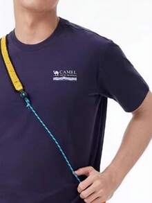 CAMEL CROWN 男士户外速干T恤，轻盈透气吸湿排汗凉爽防晒圆领短袖T恤，夏季 - 桑紫紅 - 查看 3