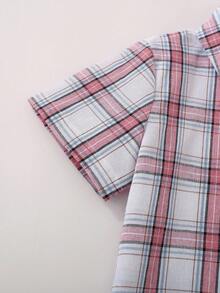 Áo sơ mi nam ngắn tay kẻ caro cổ bẻ một hàng khuy kiểu dáng thường ngày - Nhiều màu - Xem 5