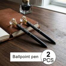 [Customized] Engraved Diamond Ballpoint Pen, Metal Crystal Pen, Ins Style High-Quality Stationery, Creative DIY Engraved Name/LOGO, Suitable For Wedding, Teacher's Day, Graduation, Birthday, Christmas, Business Meetings, Opening Ceremonies, Practical And Exclusive Customized Wholesale Gifts - Sets - View 7