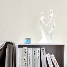 YUNRUICHI Modern Minimalist Abstract Couple Resin Sculpture Statue Clean White Finish Art Ornament For Living Room Office Desktop Home Decoration Gift - 白色1件 - 查看 5
