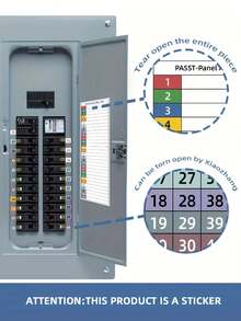 1 Set Circuit Breaker Label Stickers - Includes A Set Of Writable Electrical Panel, Distribution Box And Electrical Enclosure Label Stickers For Easy Identification; Practical Sticker Collection - Multicolor - View 6