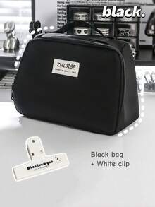 1 pieza Estuche para lápices de gran capacidad, caja de lápices de estilo japonés minimalista, bolsa de almacenamiento multifuncional, bolsa de cosméticos para mujer, bolsa de aseo, estuche de papelería para estudiantes, bolsa para lápices, mochila - Multicolor - Ver 18