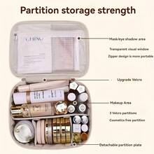 Multi-Layer, Large-Capacity, Detachable Cosmetic Bag; Travel-Inspired Cosmetic Storage; Brush Storage; Universally Portable Beauty Product; Suitable For Both Men And Women. - 柔和淡色 - 查看 6