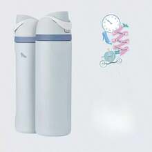 24oz /32oz Stainless Steel Insulated Water Bottle With Straw, Portable Coffee Mug Suitable For Hot & Cold Drinks, Fitness And Cycling Water Bottle, Leak-Proof Lid Travel Cup For Camping, Hiking, Driving, Outdoor Activities, - D-灰色 - 查看 3