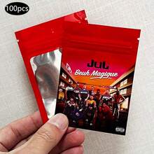 100pcs 7*10 Cm Mylar Pouches,1G Reusable Candy Gummies Cookie Packaging Bag,Smell-Proof Zipper Bags,Plastic Wrapping Pouches,Confectionery Bags,Wrapping Pouches,Gift Pouches - Multicolor - View 7