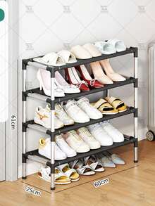 1pc 9/6/3 Tier Vertical Shoe Rack, Space Saving Narrow Shoe Organizer, Small Shoe Rack DIY Freestanding For Entryway Closet Hallway, Easy Assembly Sturdy Structure, Black & White Plastic Material - Multicolor - View 17