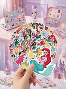 Disney 50张官方公主系列防水卡通贴纸，可用于装饰水瓶、电脑、保险杠、卧室、橱柜、汽车、滑板、手机、头盔等。适合作为生日礼物、复活节彩蛋填充物、圣诞袜填充物和派对礼品。 - DSN-006 - 查看 10