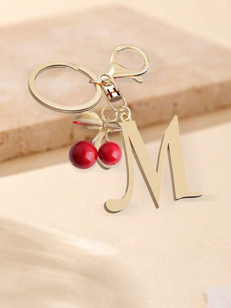 Advanced And Elegant Gold Letter Keychain, Letter A-Z Three-Dimensional Pendant,Cherry Accessories,Stylish Alloy Key Chain Ring, Bag Backpack Charm Car Key Holder, Perfect Accessories For Women's Daily Use, Great Couples Gift, Classic And Simple Keychain, Decoration, Bag Accessories, Suitable For Giving To Friends, Family, Couples, Girlfriends, Important Gifts, Holiday Souvenirs , Back To School, Christmas Gifts - Letter - View 4