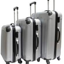 Hard Shell 4 Wheel Spinner Suitcase Cabin Carry On Luggage Trolley Case - Silver - View 5