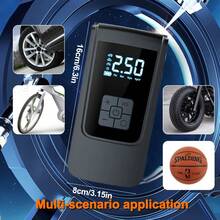 SUITU 150 Psi 无线便携式空气压缩机，带数字压力表和 LED 应急灯，适用于摩托车、自行车、充气床垫、汽车轮胎、球类等。（有线版不含电池；无线版配备 7.4V 2000mAh 锂离子电池。） - 有線/無線 - 查看 5