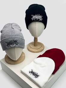 1 eller 2 st. gotisk stil, broderad halsduk för män, stickad mössa, dammode, gatuskidmössa, varm och mångsidig keps för kallt väder, lös passform. - Multifärgad - Visa 6