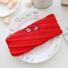 Hộp đựng bút bằng nylon hình quái vật nhỏ dễ thương, tối giản, có khóa kéo, dung tích lớn, họa tiết hoạt hình, túi đựng bút ngộ nghĩnh. - Mảnh duy nhất - Xem 10
