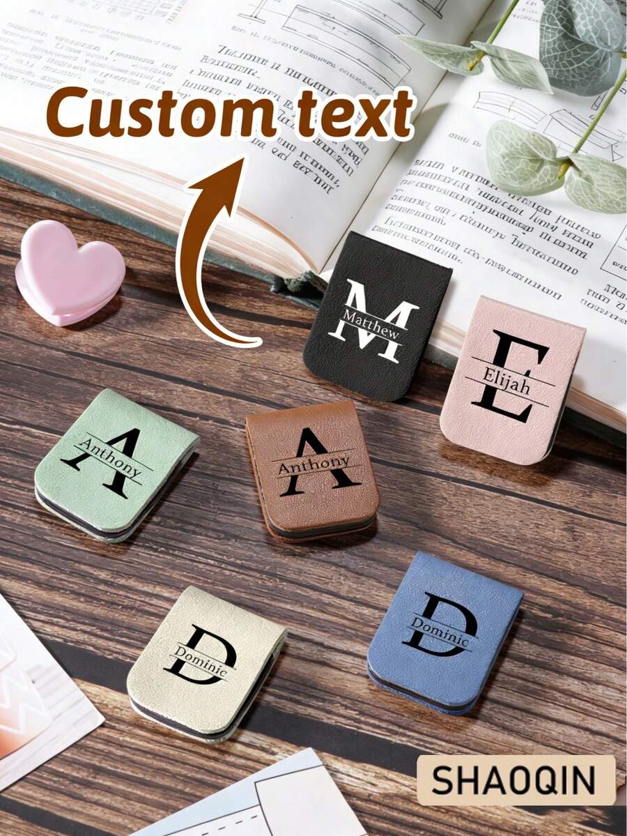 Customized Magnetic Bookmarks, Personalized With Name Design, Unisex For Books/Notebooks/Planners, Suitable As Gifts For Father, Boyfriend, Mother, Family, Great For Friends, Classmates, Family, Teachers, And Book Lovers, Book Accessories - Multicolor - View 1
