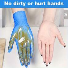 100 chiếc găng tay nitrile màu xanh dương - Không bột, không latex, găng tay bảo vệ tay đa năng dùng một lần, thích hợp cho tiệm làm tóc, tiệm xăm, dịch vụ chăm sóc xe hơi, cắm trại ngoài trời - Bền, đa năng, thích hợp cho chăm sóc thú cưng và dọn dẹp nhà cửa, găng tay vệ sinh dùng một lần (đóng gói trong túi) - Màu xanh lam - Xem 5