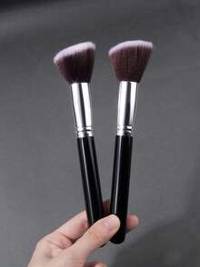 2pcs Nail Art Powder Brush, Soft Fluffy Wide Head Cleaning Brush, Salon Dust Brush, Multi-Functional Loose Powder Brush, Makeup Tools - Black - View 5