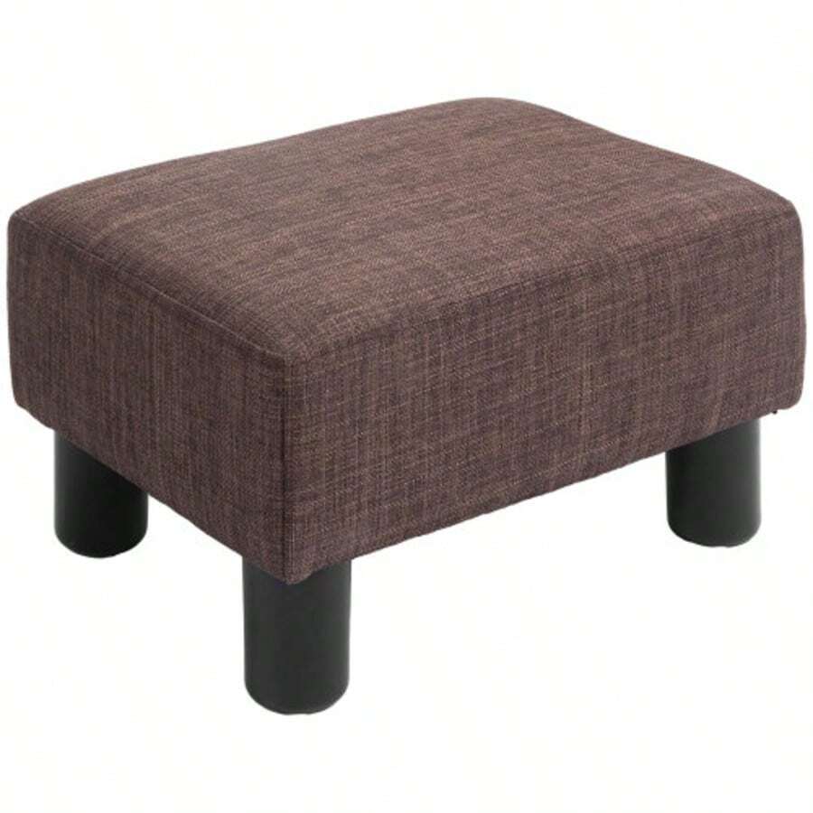 Padded Rectangular Stool/Ottoman, Weight Capacity Up To 100 Kg, For Living Room/Entrance Hall, Brown, 40 X 30 X 24 Cm - Khaki - View 1