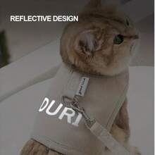 胸背式牵引绳，长度可调节，宠物牵引绳项圈，狗狗牵引带，背带，支持一件代发，小猫配件 - 彩色 - 查看 3