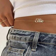 Customized Name Stainless Steel Waist Chain, Sexy Belly Chain, Personality Body Chain Jewelry,Ideal Gifts For Him,Mom,Family,Friends,For Anniversaries - A - View 9
