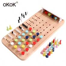 CPC CE EN71 Certified Wooden Educational Toys, Baby Logic Thinking Training Toys, Wooden Master Chess Building Blocks Game - Multicolor - View 9