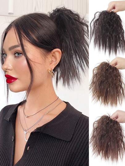Synthetische Maiswellen-Dutt-Perücke, elastische Perücken-Extension, Haarschmuck-Ringe für Damen, Haarstyling-Accessoires für unordentliche Hochsteckfrisuren, Dutt-Chignons, Scrunchies, Kunsthaar