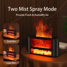 Himalayan Salt Oil Diffuser With Realistic Flame LED Lights, Quiet Mist Humidifier With Auto Shut Off, Suitable For Bedroom, Living Room, Home Office - Multicolor - View 5