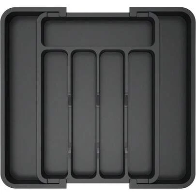 Expandable Silverware Drawer Organizer Utensil Tray  Free Adjustable Cutlery Holder Plastic Storage For Spoons Forks Knives