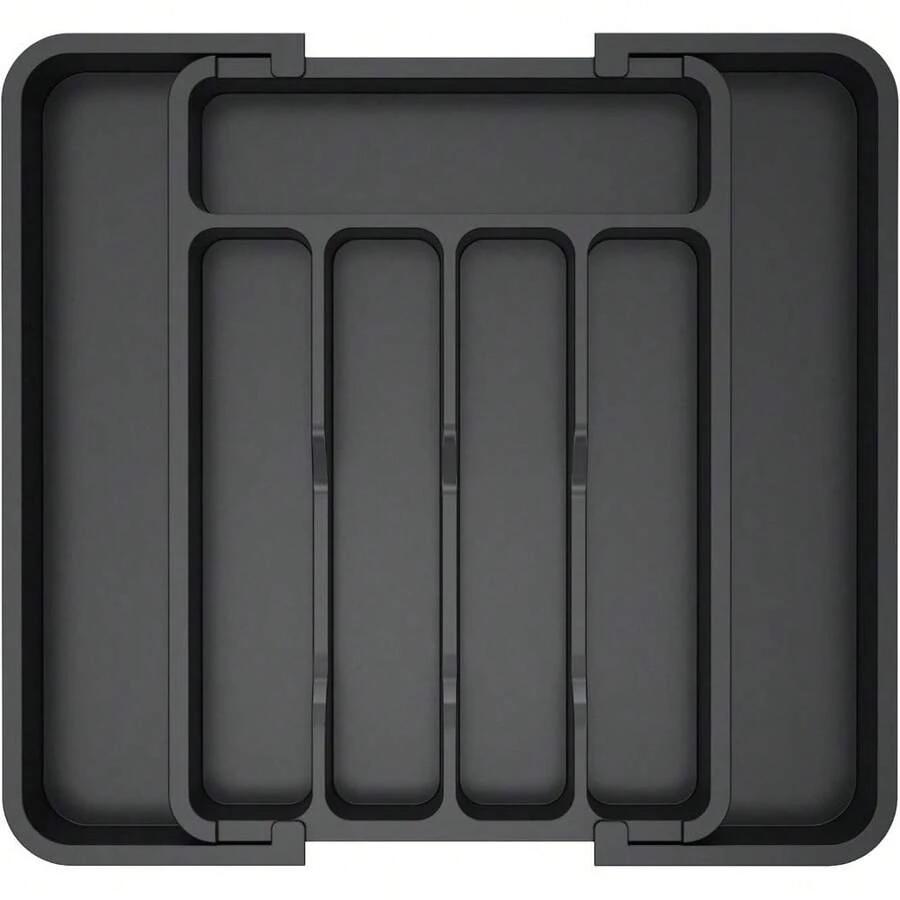 Expandable Silverware Drawer Organizer Utensil Tray  Free Adjustable Cutlery Holder Plastic Storage For Spoons Forks Knives - 1 - 查看 1