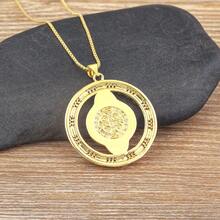 New Retro Round Shape Saint Benedict Medal Pendant Necklace For Women Men Copper Drip Oil Evil Eye Zirconia Chain Choker Jewelry - Pendant Necklace - View 5