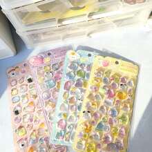 Pegatinas transparentes lindas - Adecuadas para decorar diarios, teléfonos y manualidades DIY - Multicolor - Ver 1