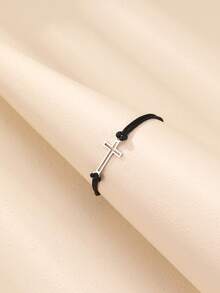 Simple Fashion Stainless Steel Hollow Cross Ladies Couple Gift Hand Rope Holiday Party With Daily Clothing Party Accessories. - Bracelet - View 8