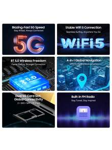 Blackview Zeno 10 平板电脑全球版，11 英寸 FHD+ 显示屏和四扬声器，搭载紫光展锐 Tiger T8200 5G 处理器，最高配备 24GB 运行内存和 256GB 机身存储，1600 万像素 + 1300 万像素双摄像头，8800mAh 电池支持 18W 快充，运行基于 Android 15 的 DokeOS_P 4.2 系统。 - 黑色 - 查看 3