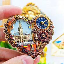 1/2个树脂冰箱贴，荷兰、比利时、卢森堡、丹麦、阿姆斯特丹、布鲁塞尔、哥本哈根郁金香、风车旅行纪念品，家居、办公室、卧室、度假岛屿磁性装饰品，荷兰、比利时旅行创意礼物 - 多色 - 查看 19