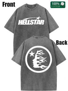 Star Print Tee Shirt, Tees For Men, Casual Short Sleeve T-Shirt For Summer - 灰色 - 查看 1
