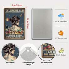 Tin Metal Sign - Dragonfly Tattoo For Women - Inspirational Graphic Top For Nature Lovers Introverts - Fashion Casual Sleeve - Unique Gift For Wall Art Tinplate Decor - 1PC - 查看 5