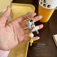 Cute Koala & Chick Beaded Pendant Phone Lanyard, Sweet CCD Hanging Strap, Girl/Women Gift, Kawaii Accessory - Koala and Chick Keychain (Collector's Choice Includes Free Pendant) - View 2